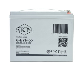 Тяговый аккумулятор SKN 6-EVF-55 (12В, 58,5Ач, AGM)