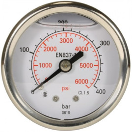 Манометр (400бар, 1/4"внеш, вход сзади, D50мм, нерж) R+M