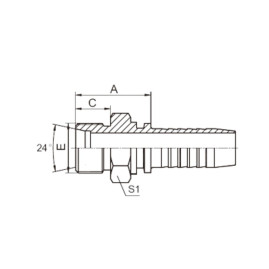 Фитинг высокого давления DKO-S (DN16, М24х1.5ш, оцинк) Robin
