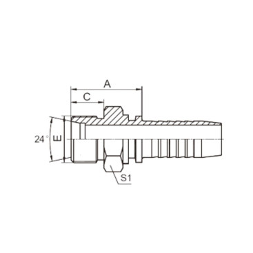 Фитинг высокого давления DKO-S (DN16, М24х1.5ш, оцинк) Robin
