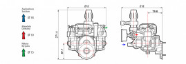 Мембранный насос Comet MC 25 (25бар, 18.5л/мин, бенз.мотор LONCIN)