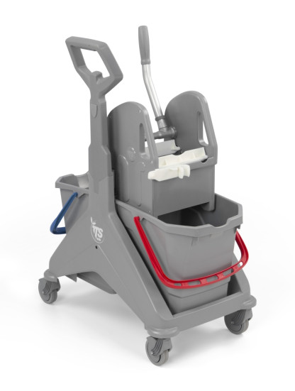 Тележка TTS NICKITA (2х15л, отжим TEC, ручка, серый)