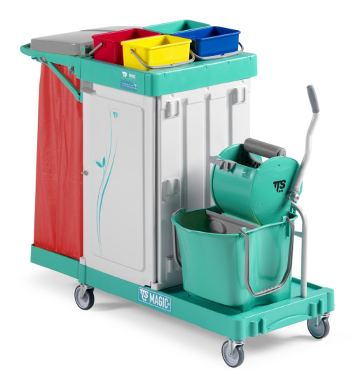 Тележка TTS Magic Line 340S6 (закрытая, 28л, 4х4л, отжим Dry, держ. мешка 120л) (ML340S6A0A00)