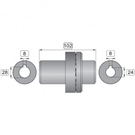 Упругая муфта IPG ZG044 D28-D24