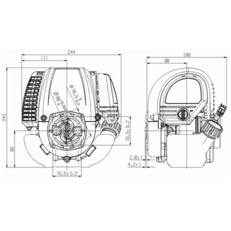 Двигатель бензиновый Zongshen ZS S 35 (1 л.с.)