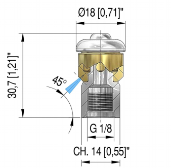 Форсунка каналопромывочная PA STR-1/8 (060, 1/8&quot;г, бой 3R, вращ)