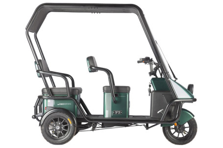 Трицикл электрический Wanshida NIPLA 500 60V 1000Вт (черно-зеленый)