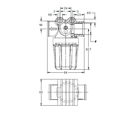 Фильтр для воды (150мкм, 3/4&quot;г-г, 10бар, креп.отв.) Tecomec
