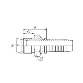 Фитинг высокого давления DKO-L (DN12, М22х1.5ш, оцинк) Robin