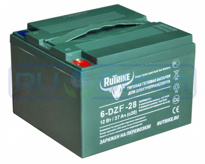 Тяговый аккумулятор RuTrike 6-DZF-28 (12V, 28A/h, GEL)