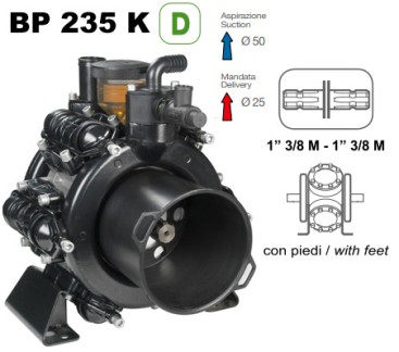 Мембранный насос Comet BP235 D (20 бар, 222 л/мин, ВОМ 1&quot;3/8)