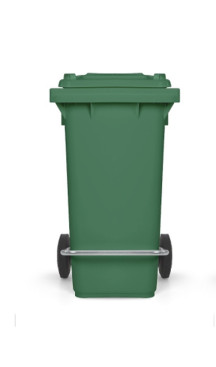 Контейнер TTS для отходов (240л, педаль, колеса, крышка, зеленый)
