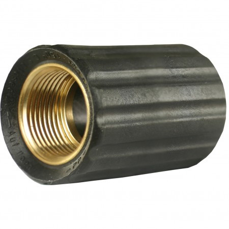 Гайка накидная DKF-W (М22х1.5г, Ф17.3мм, лат/пласт, черная, удлин) R+M