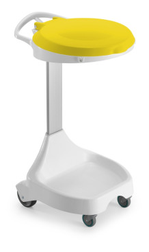 Держатель мешка TTS Smile E-10 (колеса, крышка желтая, серый)