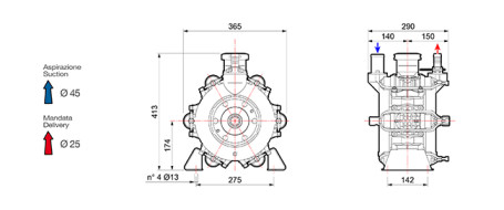 Мембранный насос Comet BP205 2&quot; (20 бар, 193 л/мин, ВОМ 1&quot;3/8)