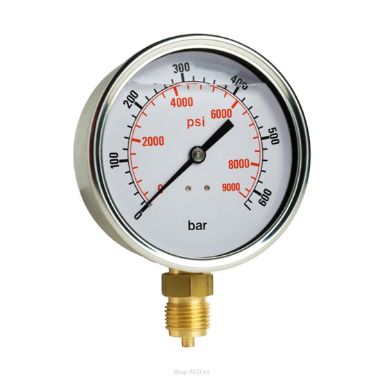 Манометр (315бар, 1/4&quot;внеш, вход снизу, пластик) TOR