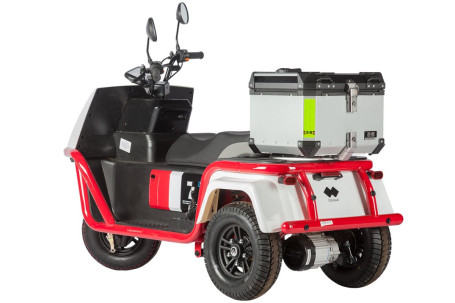 Трицикл электрический Wanshida DOUHAO 60V 800Вт (черно-бело-красный)