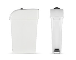 Ведро TTS ELLE XXL (23л, педаль, ободок для мешка, белый)