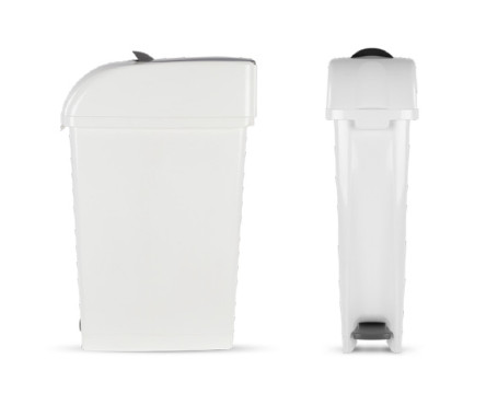 Ведро TTS ELLE XXL (23л, педаль, ободок для мешка, белый)