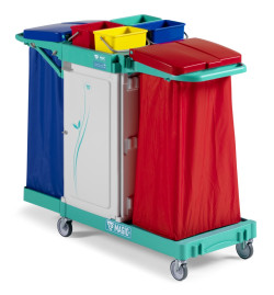 Тележка TTS Magic Line 390S (4х4л, закр. выдвиж. ящик, 2 держ. мешка 120л)